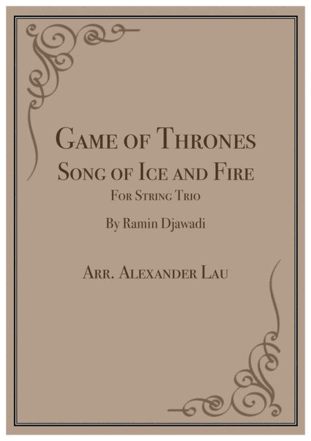 Free Sheet Music Game Of Thrones Song Of Ice And Fire For String Trio