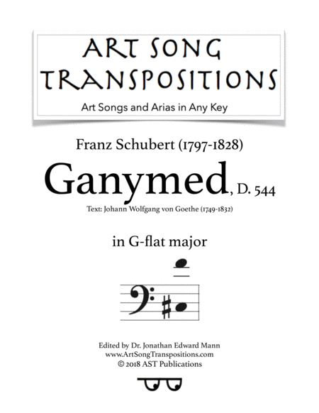 Free Sheet Music Ganymed D 544 G Flat Major Bass Clef