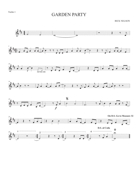 Garden Party For String Quartet Sheet Music