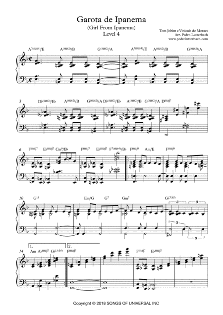 Garota De Ipanema Girl From Ipanema Sheet Music