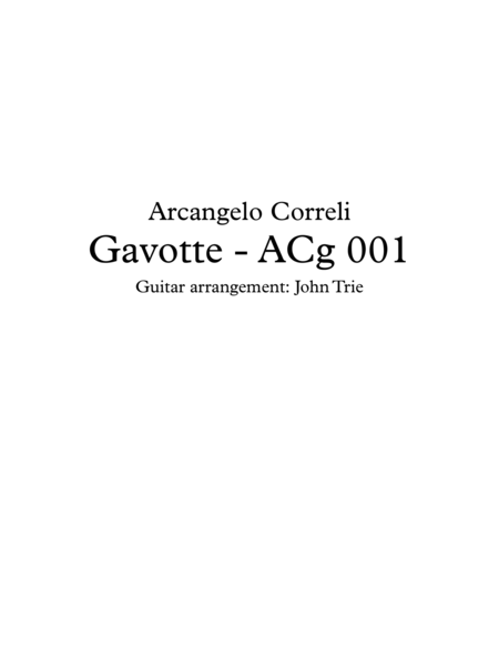 Free Sheet Music Gavotte Acg001