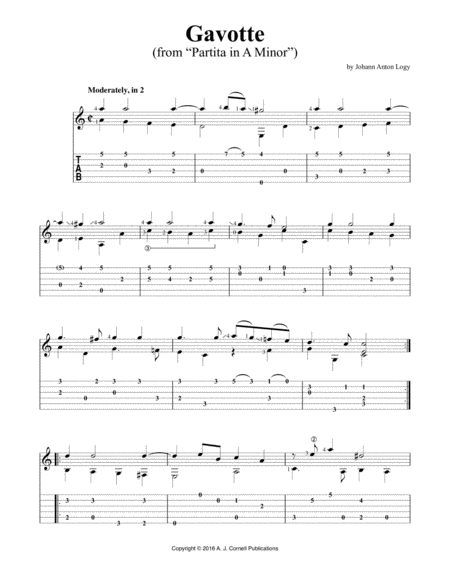 Free Sheet Music Gavotte From Partita In A Minor