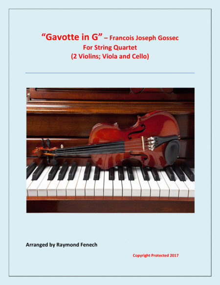 Gavotte In G For String Quartet 2 Violins Viola And Violoncello Sheet Music