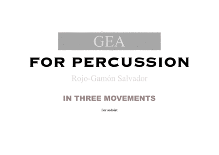 Free Sheet Music Gea For Percussion