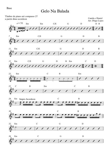 Gelo Na Balada Partitura E Cifra Sheet Music