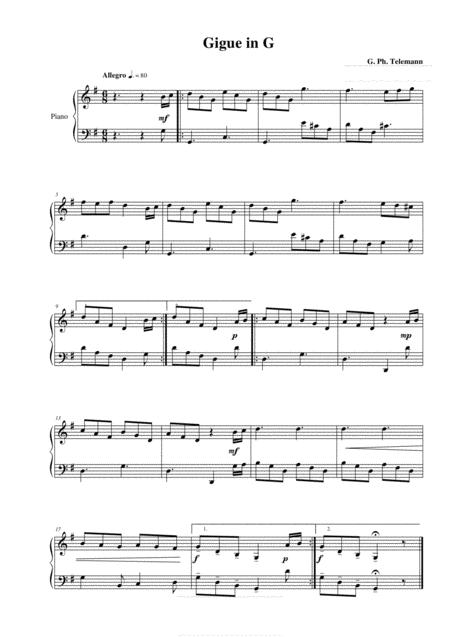 Georg Philipp Teleman Gigue Sheet Music