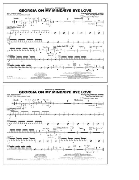 Free Sheet Music Georgia On My Mind Bye Bye Love Arr Michael Brown Aux Percussion