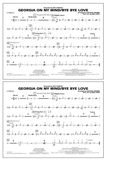 Free Sheet Music Georgia On My Mind Bye Bye Love Arr Michael Brown Cymbals