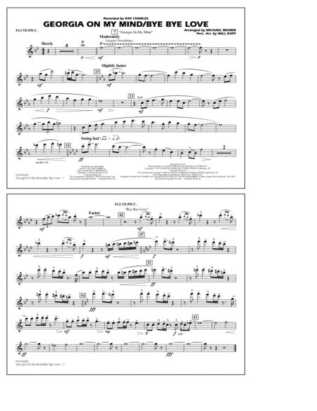 Georgia On My Mind Bye Bye Love Arr Michael Brown Flute Piccolo Sheet Music