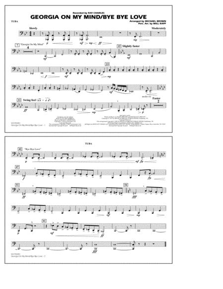 Georgia On My Mind Bye Bye Love Arr Michael Brown Tuba Sheet Music