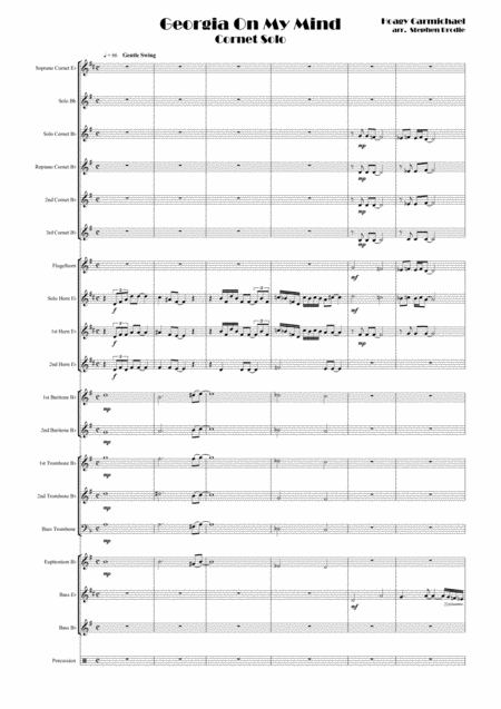 Georgia On My Mind Cornet Solo Sheet Music