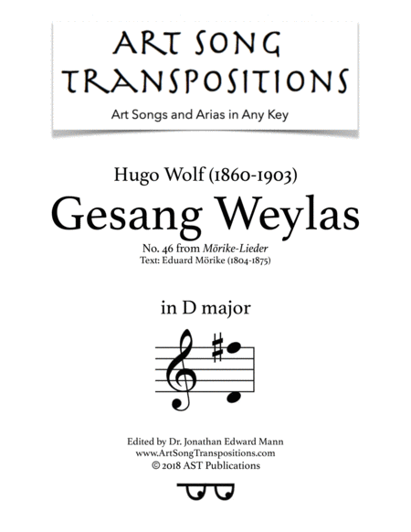 Free Sheet Music Gesang Weylas D Major