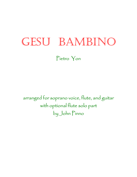 Free Sheet Music Gesu Bambino For Voice Flute And Classical Guitar