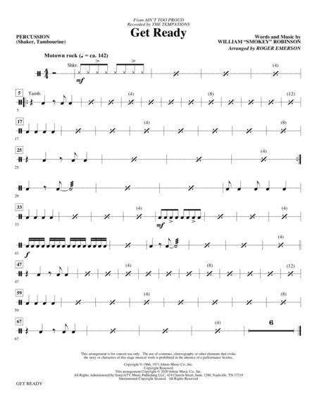 Free Sheet Music Get Ready From Aint Too Proud Arr Roger Emerson Percussion