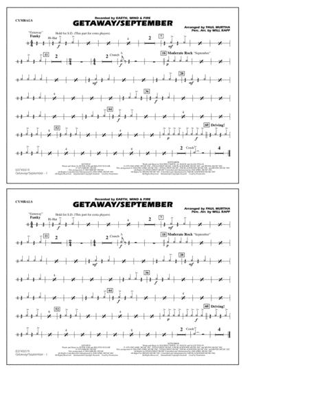 Getaway September Arr Paul Murtha Cymbals Sheet Music