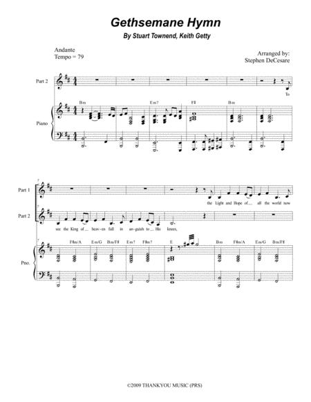 Gethsemane Hymn For 2 Part Choir Sheet Music