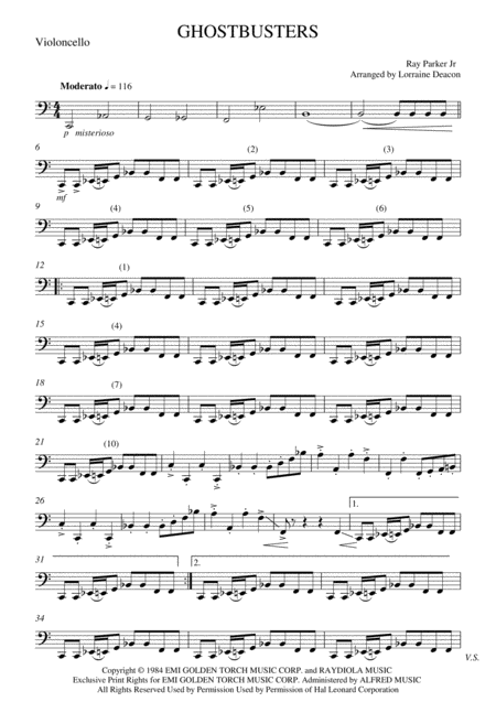 Ghostbusters String Duo Violin Cello Sheet Music