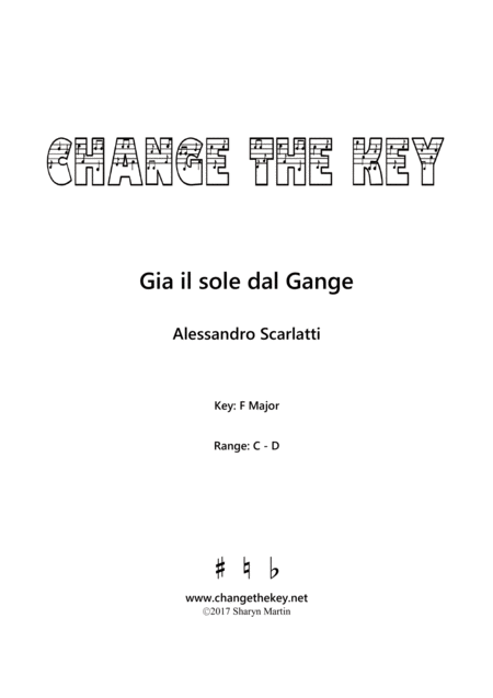 Free Sheet Music Gia Il Sole Dal Gange F Major