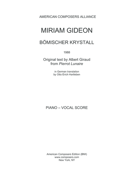 Free Sheet Music Gideon Bhmischer Krystall Piano Reduction