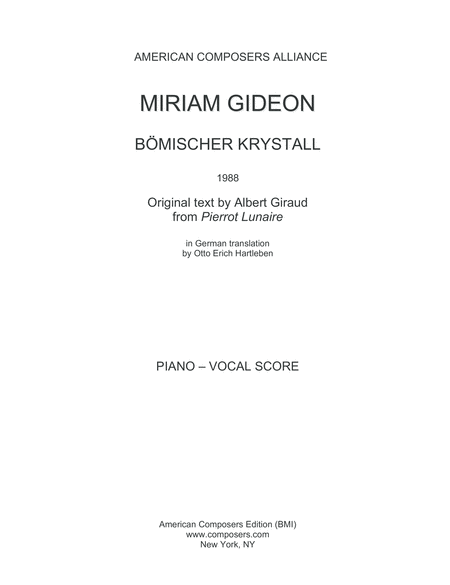 Gideon Bhmischer Krystall Piano Reduction Sheet Music