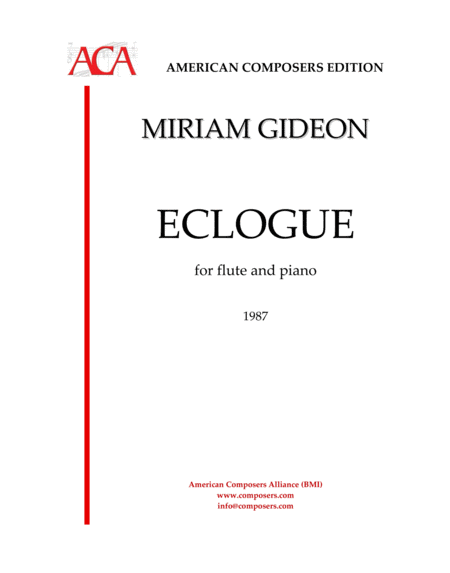 Gideon Eclogue Sheet Music