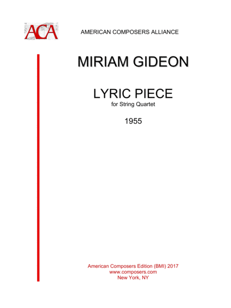 Gideon Lyric Piece For String Quartet Sheet Music