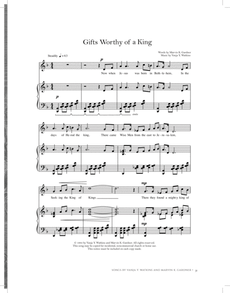 Gifts Worthy Of A King Sheet Music