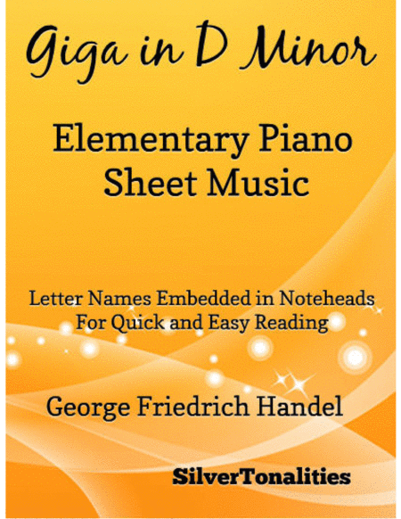 Giga In D Minor Elementary Piano Sheet Music Sheet Music