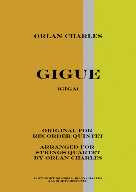 Gigue Giga For Strings Quartet Sheet Music