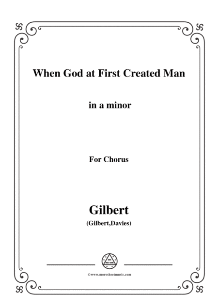 Free Sheet Music Gilbert Christmas Carol When God At First Created Man In A Minor