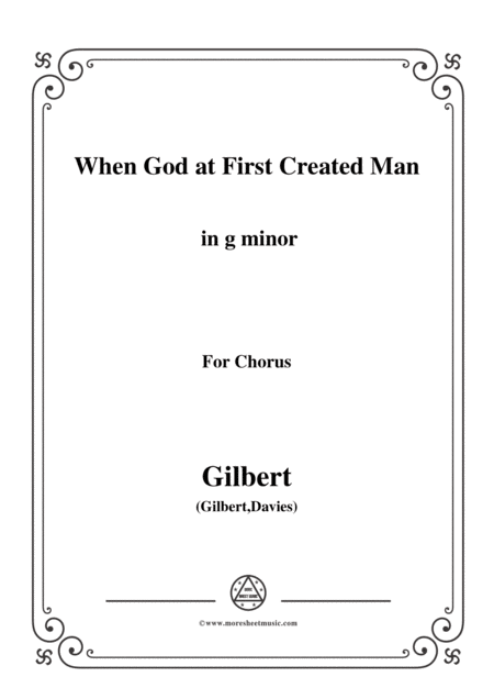 Gilbert Christmas Carol When God At First Created Man In G Minor Sheet Music