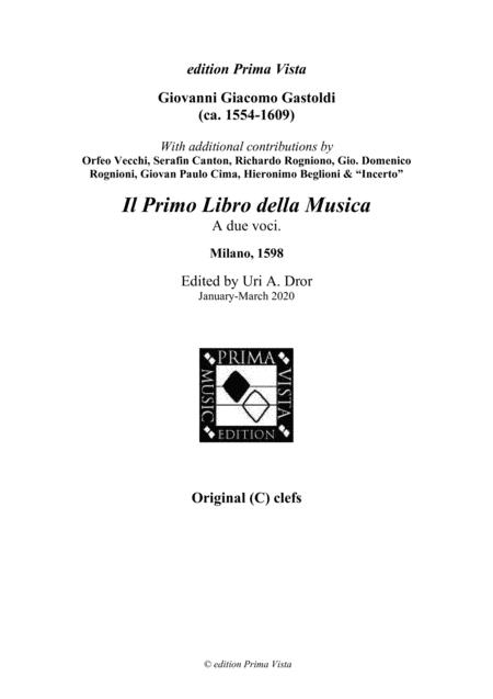 Free Sheet Music Giovanni Giacomo Gatoldi Others Il Primo Libro For 2 Instruments Original Clefs