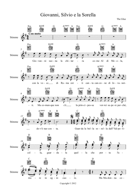 Free Sheet Music Giovanni Silvio E La Sorella