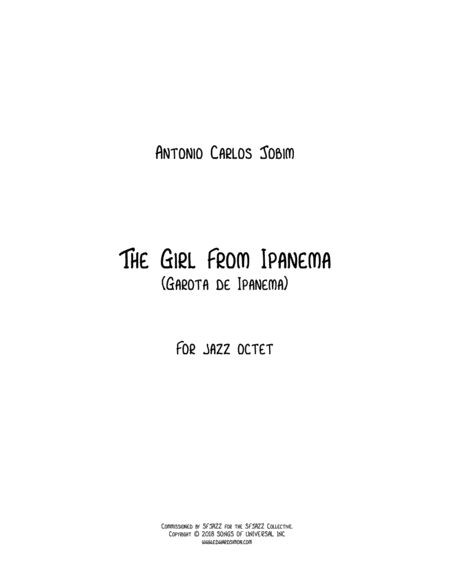 Girl From Ipanema Instrumental Sheet Music