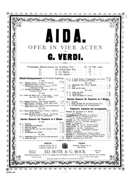 Free Sheet Music Giuseppe Verdi Aida Triumphal Scene And March Original Piano Solo