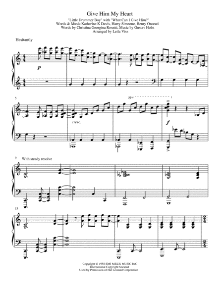 Give Him My Heart Sheet Music