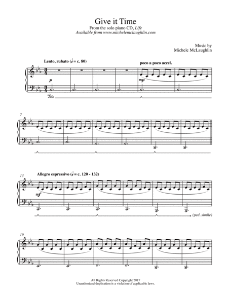 Give It Time Sheet Music