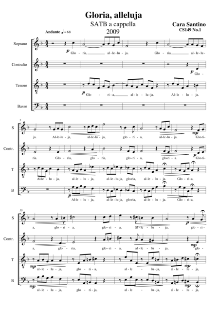 Gloria Alleluja Satb A Cappella Sheet Music