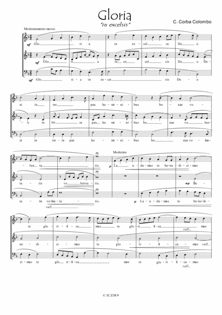 Free Sheet Music Gloria In Excelsis