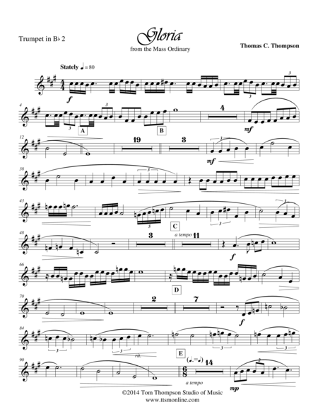 Gloria Trumpet 2 Sheet Music