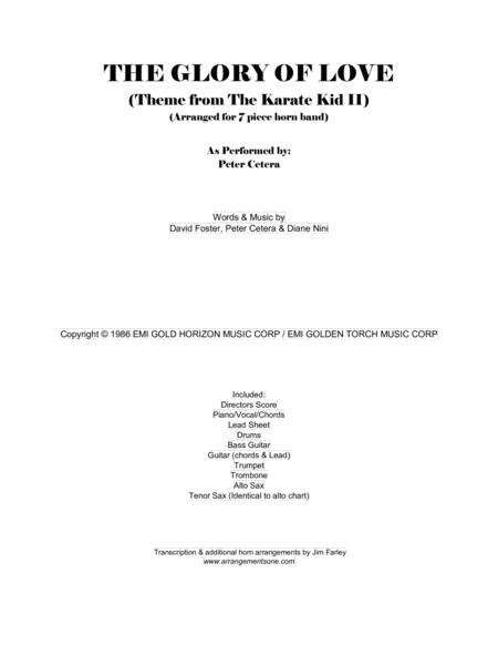 Glory Of Love Theme From The Karate Kid Ii Arranged For 7 Piece Horn Band Sheet Music