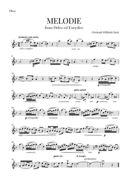 Gluck Melodie For Oboe Sheet Music