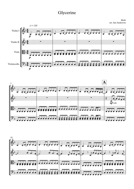 Free Sheet Music Glycerine String Quartet