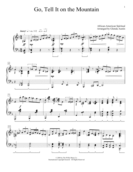 Go Tell It On The Mountain Arr Glenda Austin Sheet Music