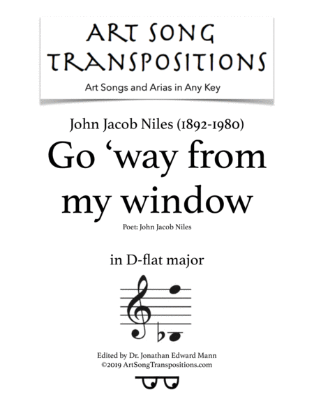 Go Way From My Window Transposed To D Flat Major Sheet Music