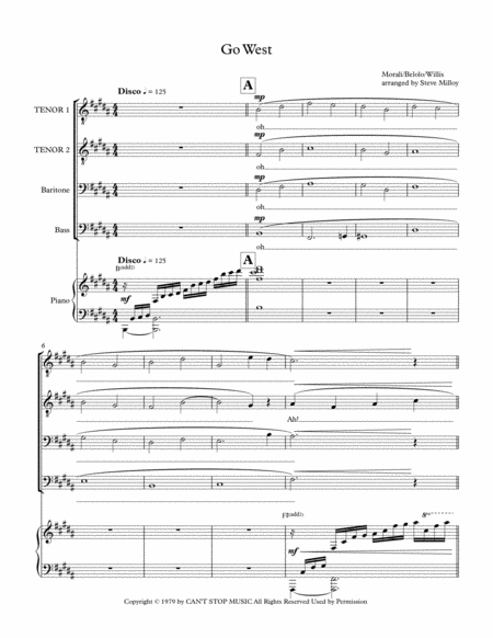 Free Sheet Music Go West