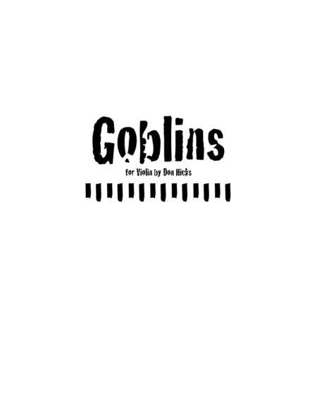 Goblins A Rock Solo For Violin Sheet Music