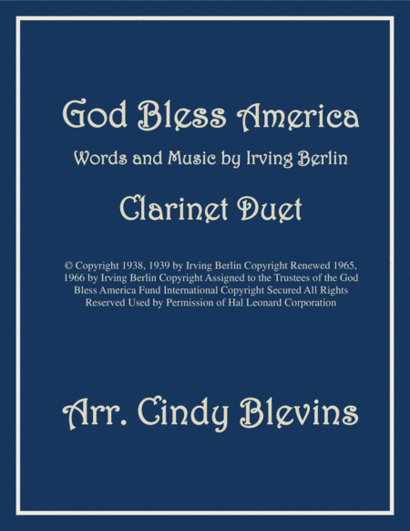 God Bless America For Clarinet Duet Sheet Music