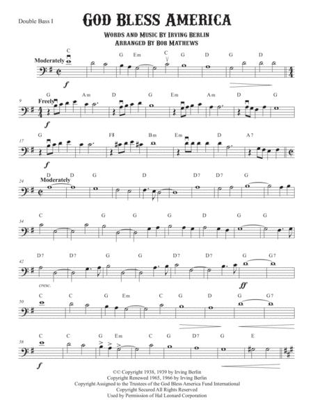 God Bless America Lead Sheet For Bass Solo Sheet Music