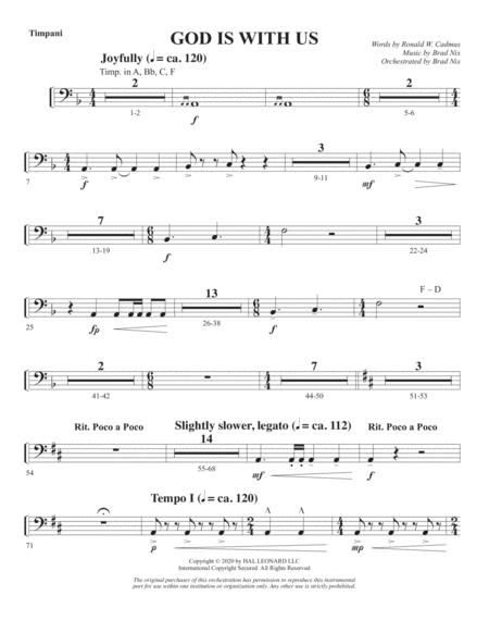 Free Sheet Music God Is With Us Timpani